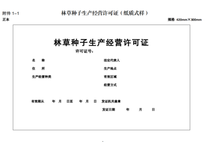 国家林业和草原局启用新版《林草种子生产经营许可证》